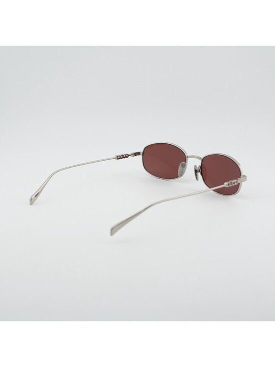 Gucci GG1940S 003 Sunglasses Silver Rectangle Frame, Red Lenses main image 5